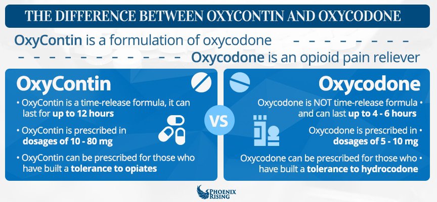 oxycodone vs. oxycontin infographic