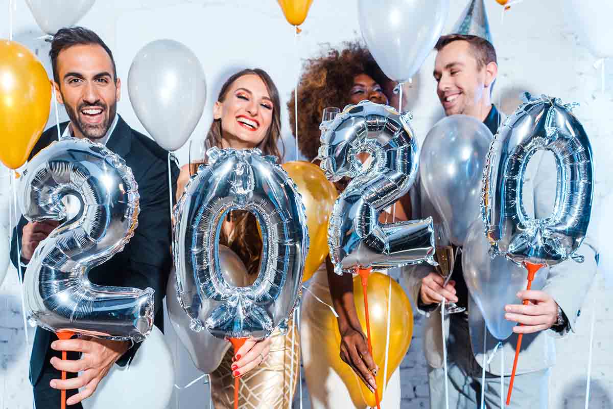 a group of friends enjoying a sober new years