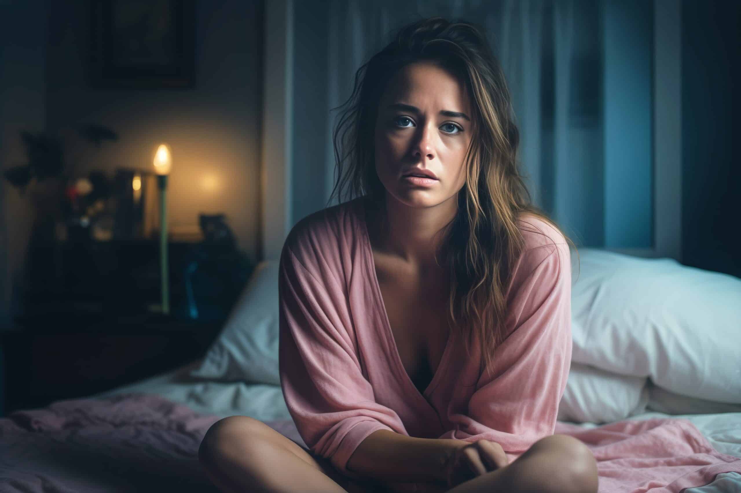 Girl realizing that alcohol can disrupt her sleep