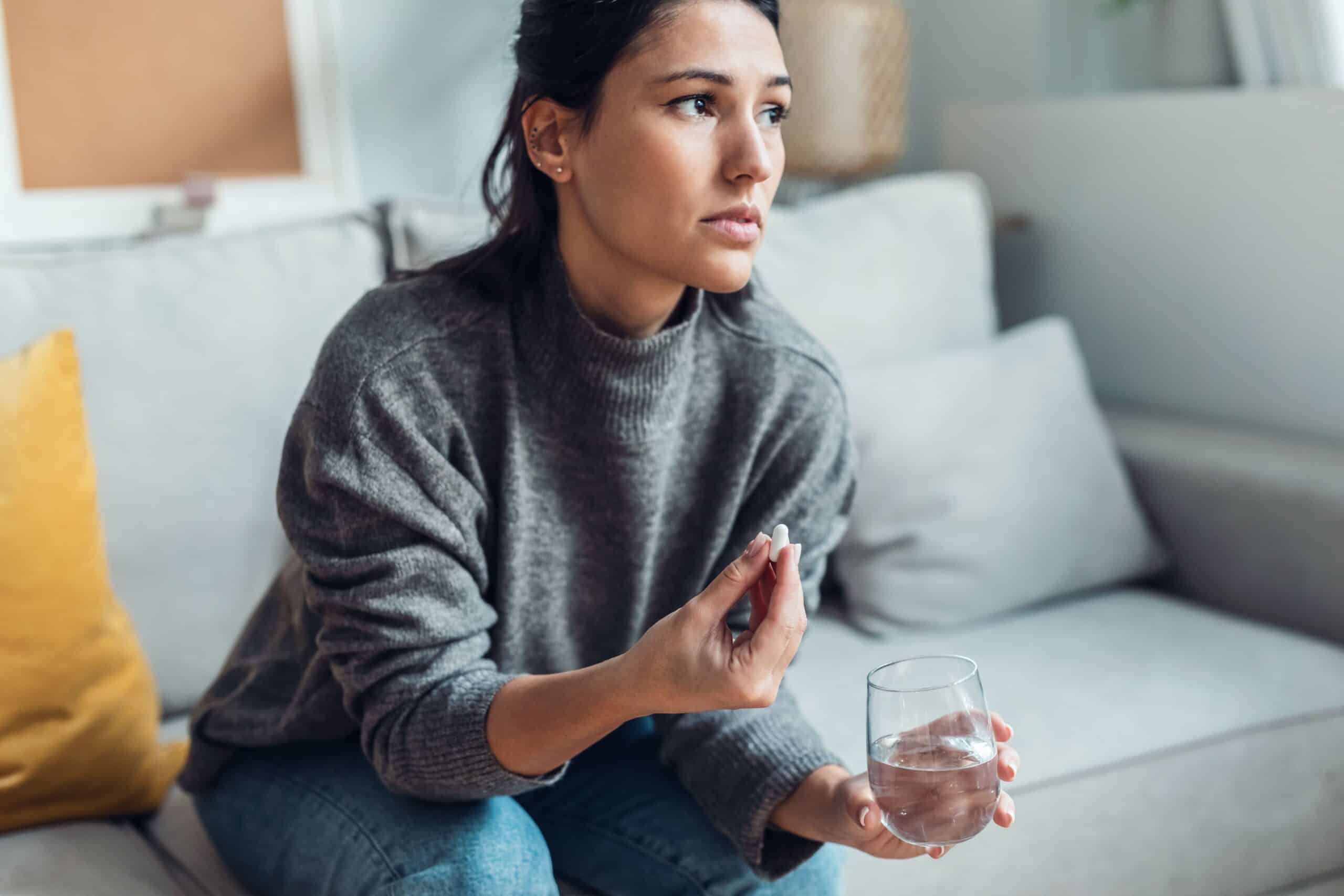 Woman who is concerned about the side effects of dextroamphetamine