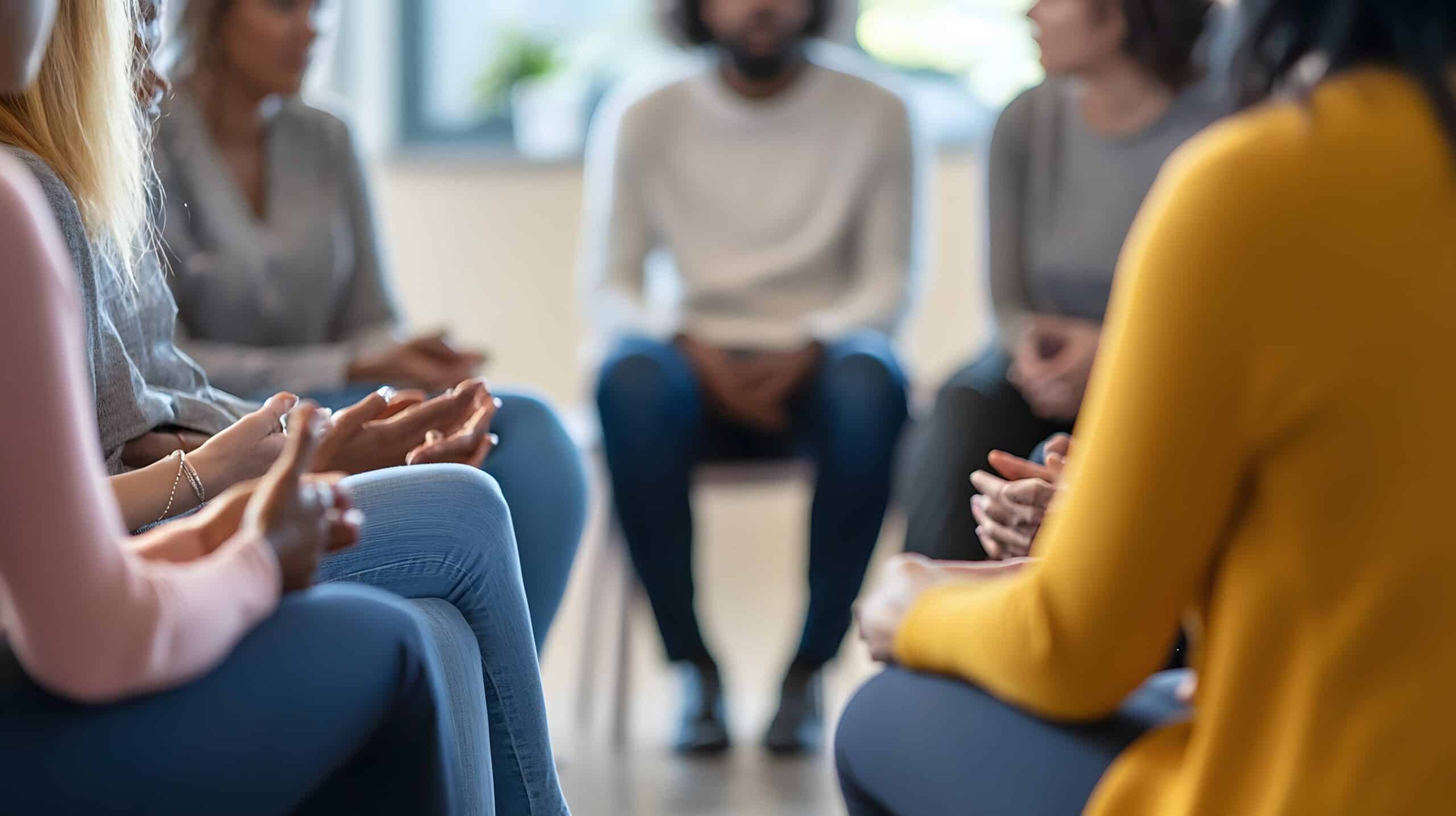 People at a SMART recovery meeting