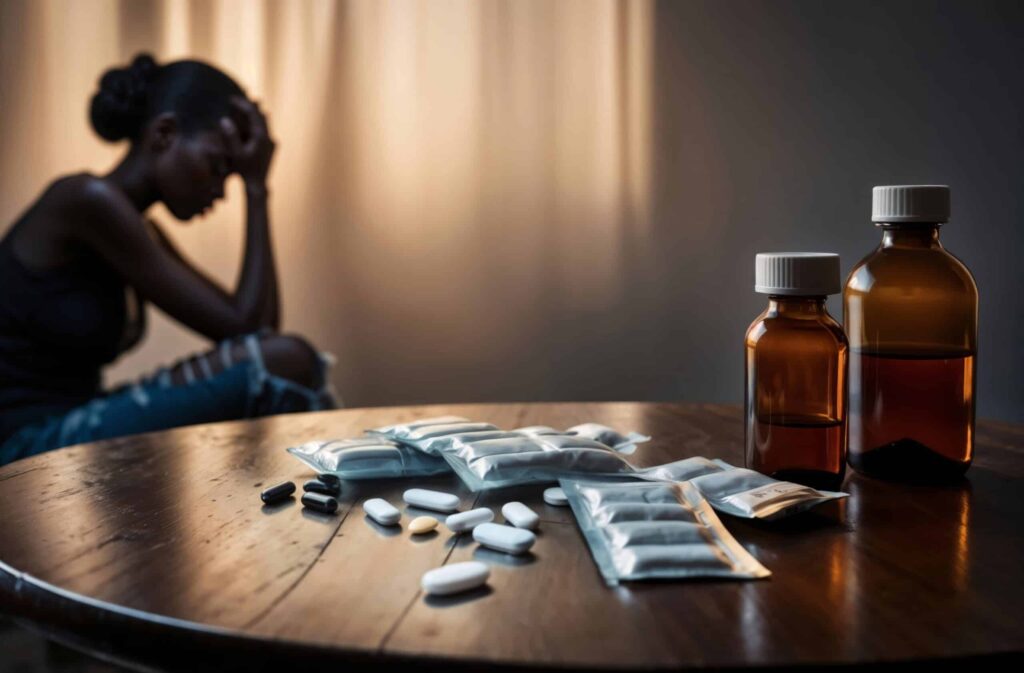 Women experiencing stress and addiction