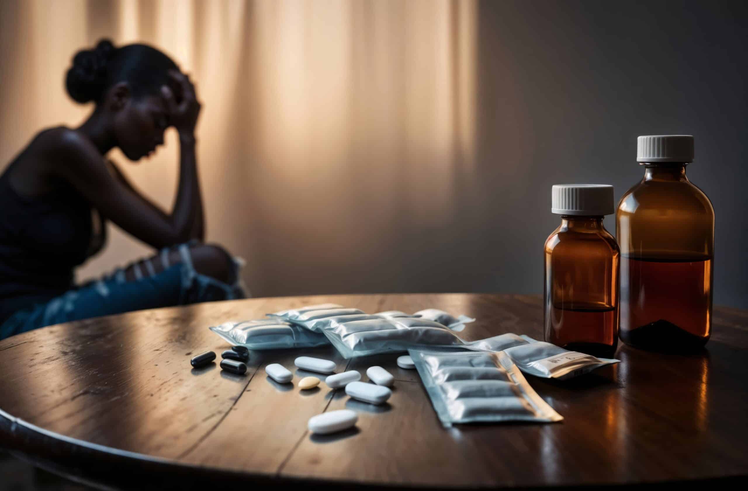 Women experiencing stress and addiction