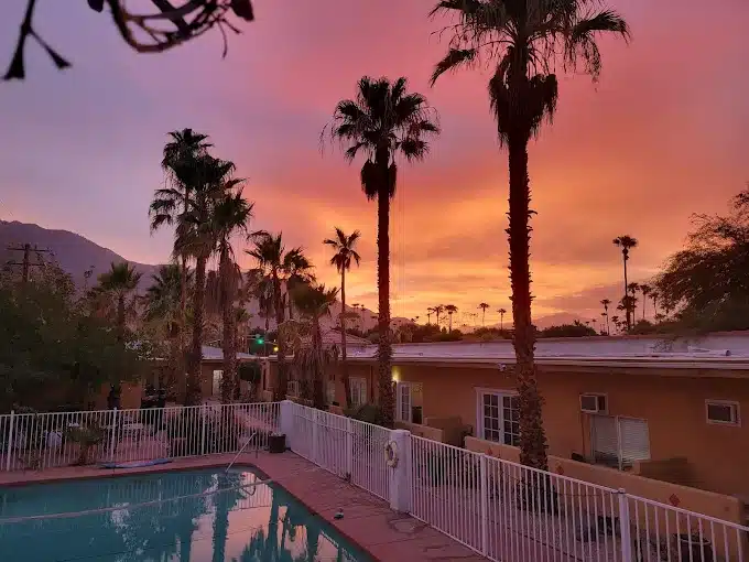 Phoenix Rising Recovery Center Pool in the sunset